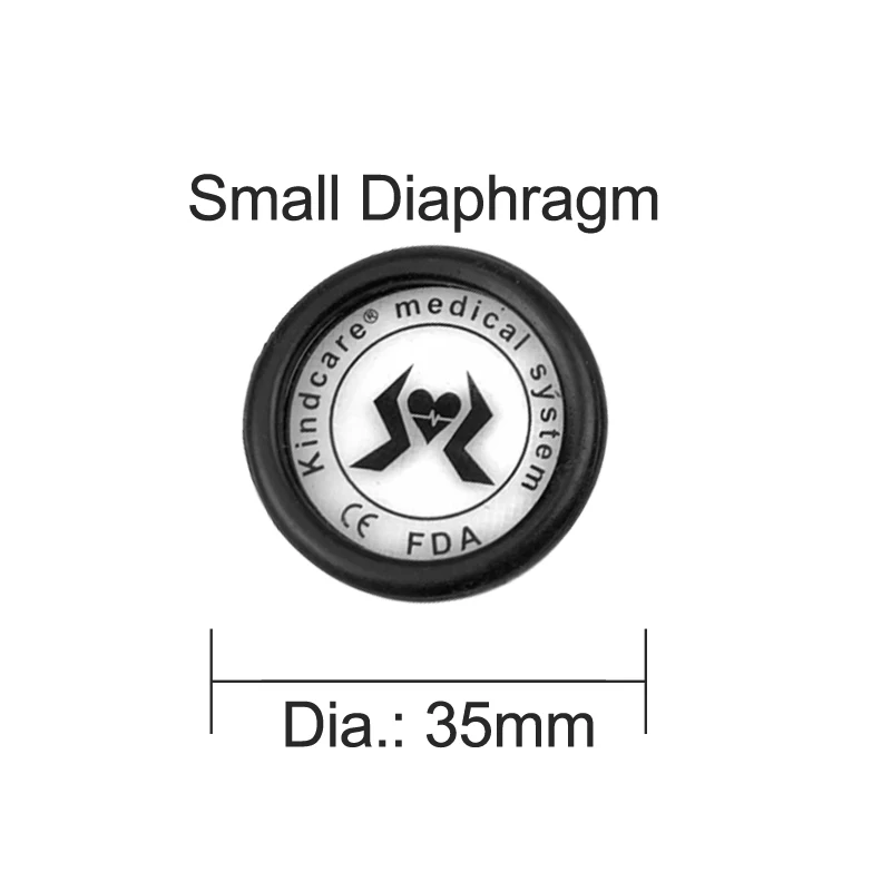 Medical Stethoscope Spare Parts Replacement Rim Accessories Diaphragm with Rim Assembly Kit Black for Kindcare Stethoscope