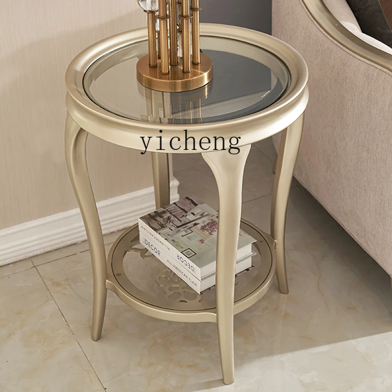 

Zc Solid Wood Tea Table round Post-Modern Simple TV Cabinet Combination Side Table Furniture