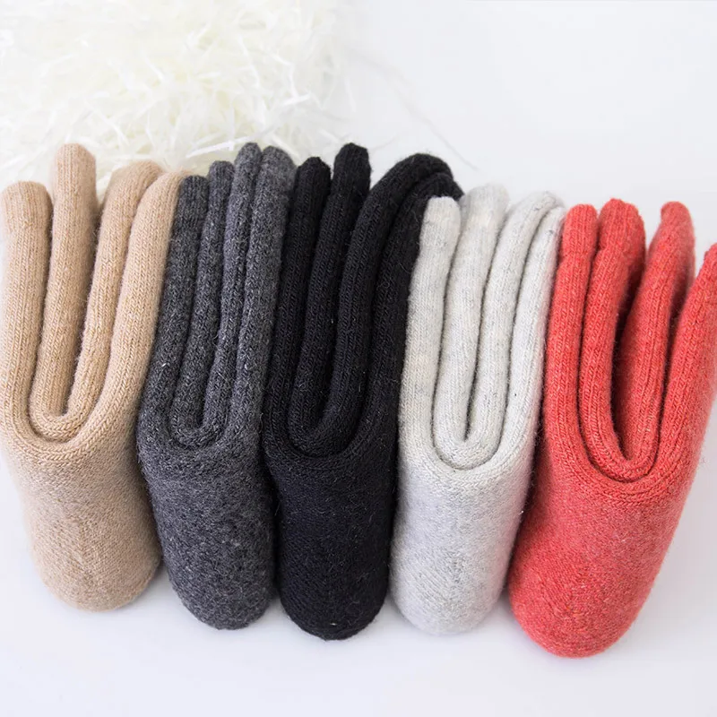 Sock Winter Thickened Loop Men's Super Thick Wool Soft Mid-tude Socks Women's Solid Color Rabbit Wool Warm Towel INS Stockings