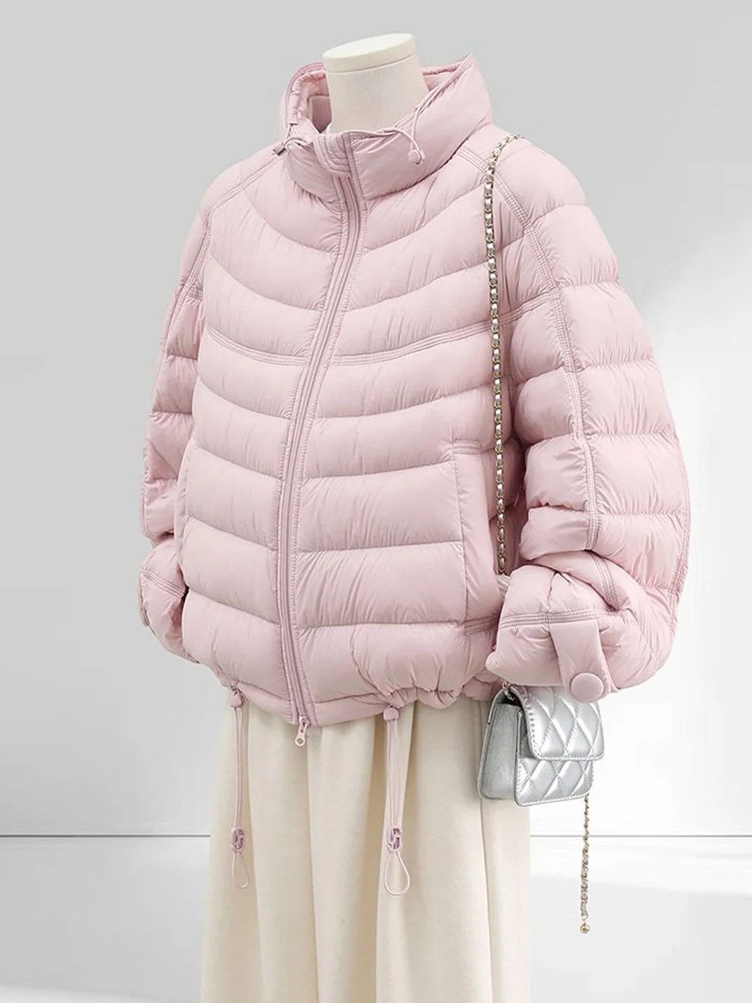 

Высококачественная корейская женская зимняя утепленная куртка-пуховик с воротником-стойкой, свободного кроя, модная верхняя одежда