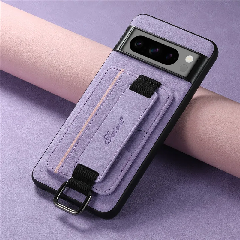 Luxe zakelijke polsband lederen portemonnee-hoes voor Google Pixel 9 10 Pro 8 7 6 Pro kaarthouder achterkant voor Pixel 8A 7A 6A