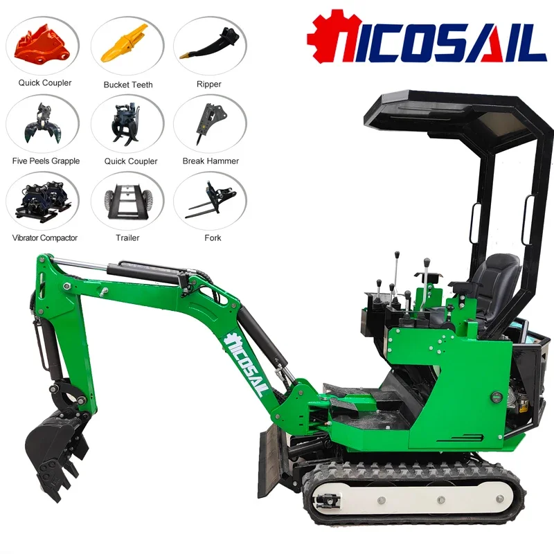 Mini excavator customized EPA Engine Mini Excavators NKS 1Ton Small New Crawler Excavator Hydraulic Digger bagger Fast Delivery