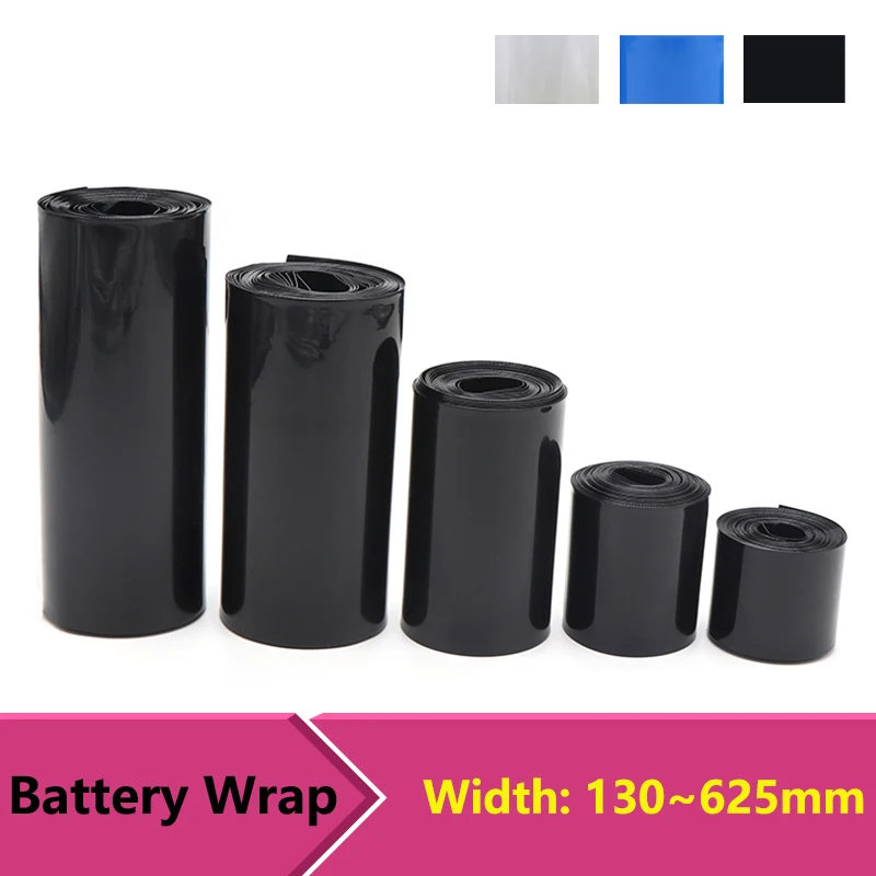 

2/5M Battery Packs PVC Heat Shrink Wrap Tube Width130mm ~ 625mm Insulated Film Case for Big Battery Pack Power&DIY Projects