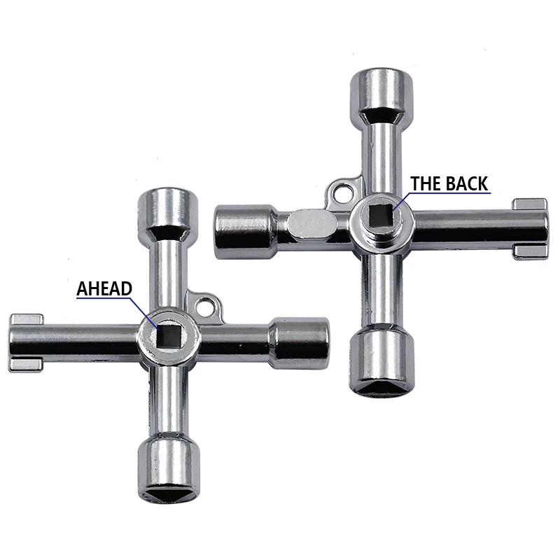 Llave triangular Universal multifunción para fontanero, 4 vías, radiadores de purga para armarios, Medidor eléctrico de Gas