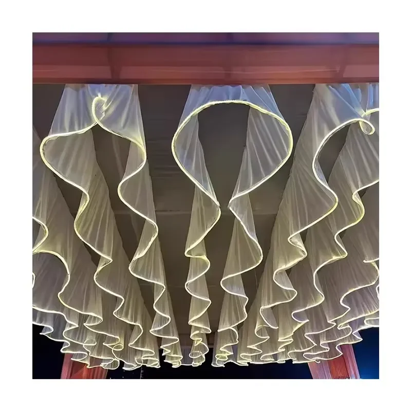 Cotton Wedding Chandelier Curtains Cloud Design Waterproof for Party Outdoor Camping Restaurant Atmosphere Decoration