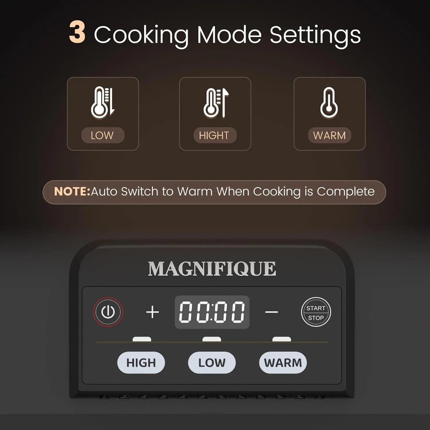 كسرول بطيء قابل للبرمجة سعة 4 لتر مع طبق خبز سيراميك - جهاز مطبخ مثالي صغير لتناول العشاء العائلي، فرن S