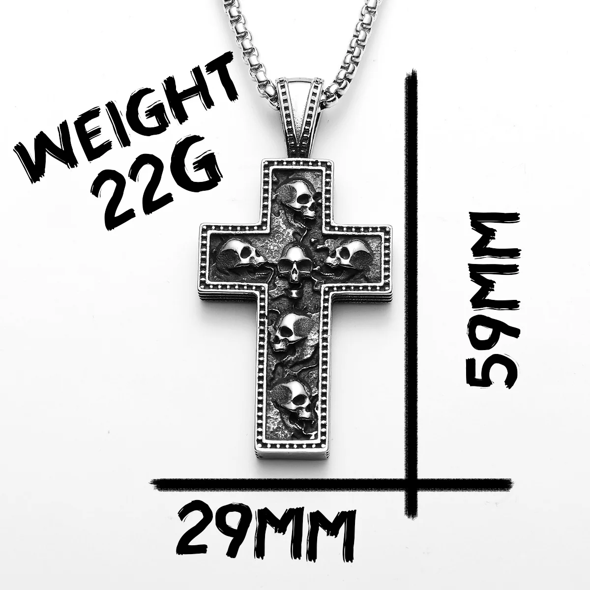 Skull Texture Cross Men Necklaces Stainless Steel Pendant Chain Women Fashion Jewelry Punk New In Accessories Gifts Wholesale