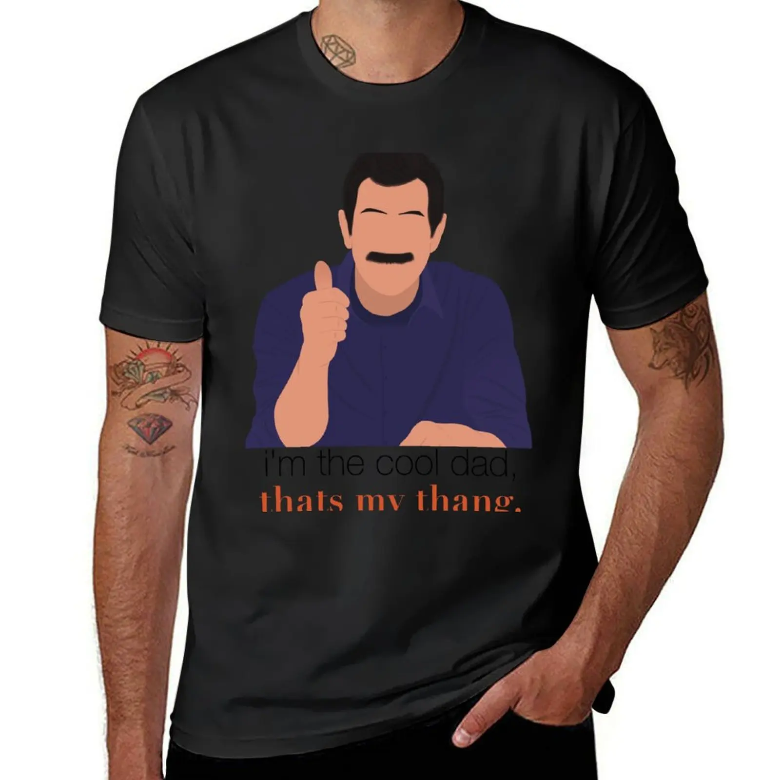 

Футболка Modern Family Phil I'm the Cool Dad That's My Thang Thumbs Up Mustache Fan Art, забавные подарки, мужские хлопковые футболки
