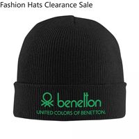 United Colors Of Benetton Warm Knitted Cap Fashion Bonnet Hat Autumn Winter Outdoor Beanies Hats for Men Women Adult