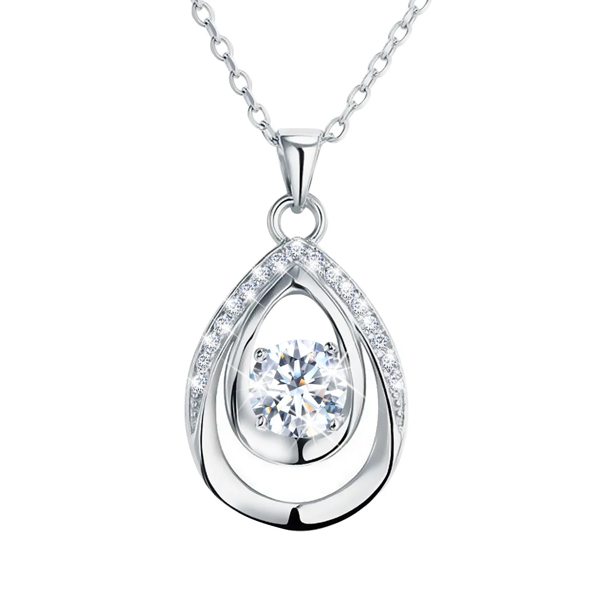 

Szjinao 1 Carat Moissanite Tear Drop Necklace For Women Wedding Pure 925 Silver Certificate Luxury Woman Jewelry Gift For Wife D