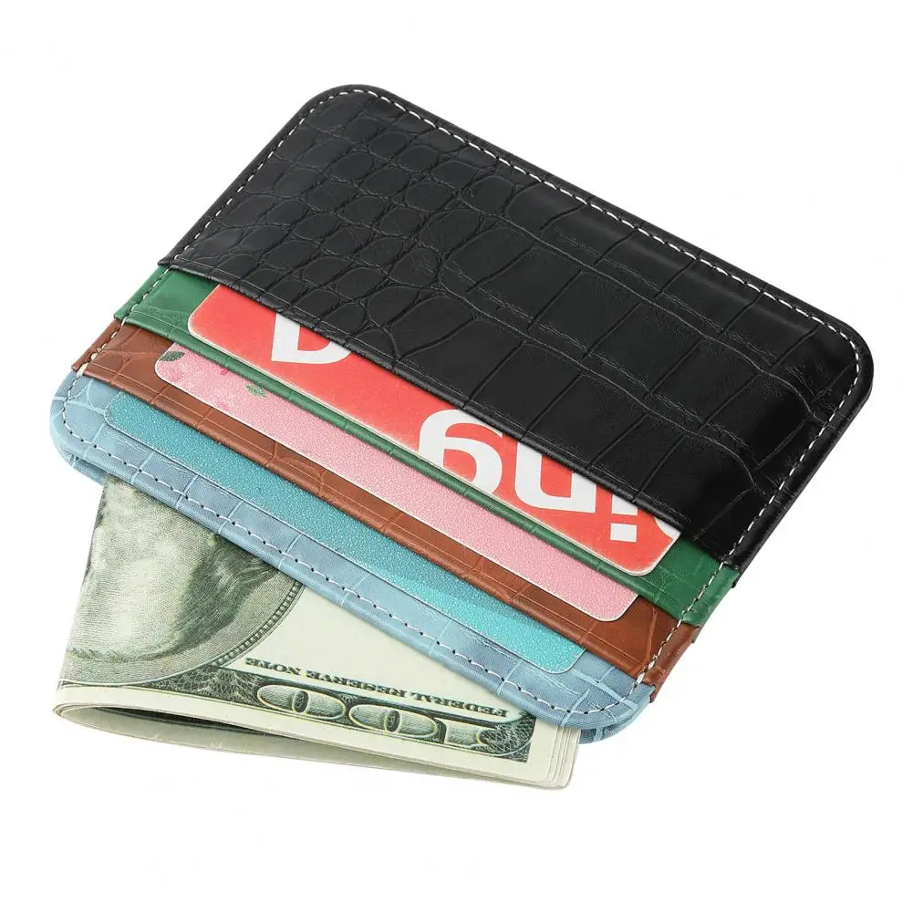 Slim Card Holder Minimalist Faux Leather Credit Card Wallet Mini Business Front Pocket Card Case Thin Coin Purse For Men Women