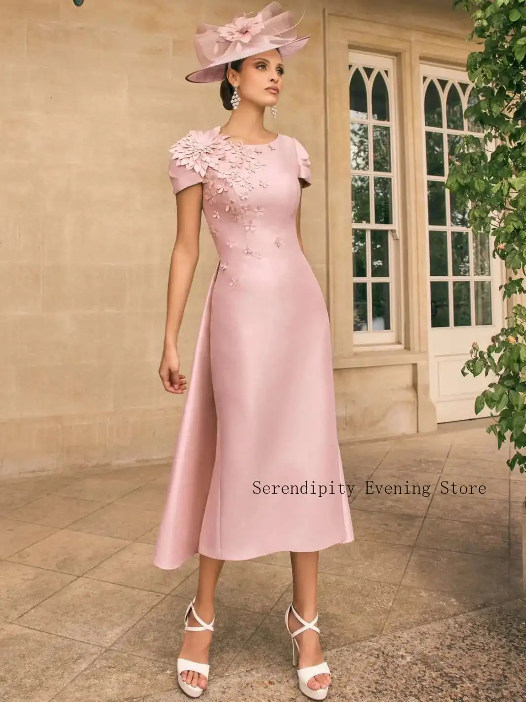 Customized 3D Florals Mother of the Birde Dresses Column Sheath Pink Evening Dress for Night Party A Line Long Gowns 2026