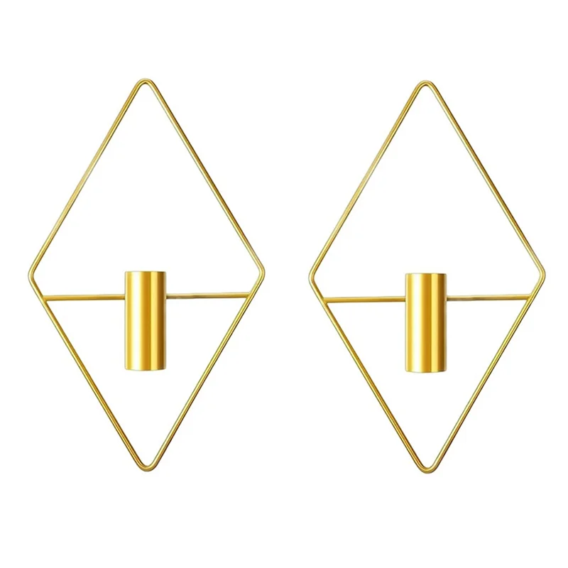 Hanging Rhombus Simulation Decorative Flower Arrangement Elegant Durable Wall Plant Holder Hanging Planters Iron Flower Holder B