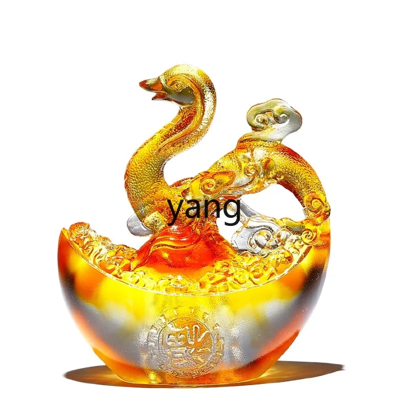 

YHM Mascot Glazed Yuanbao Cartoon Zodiac Snake Ornament for Living Room