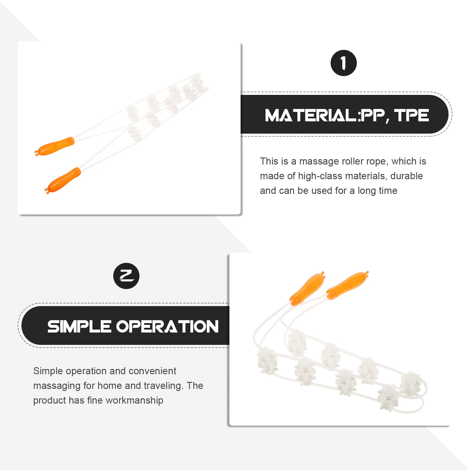 Rullo per massaggio alla schiena Massaggiatore per strisce per tirare indietro per alleviare il dolore muscolare Strumento di allungamento portatile per uso in palestra a casa