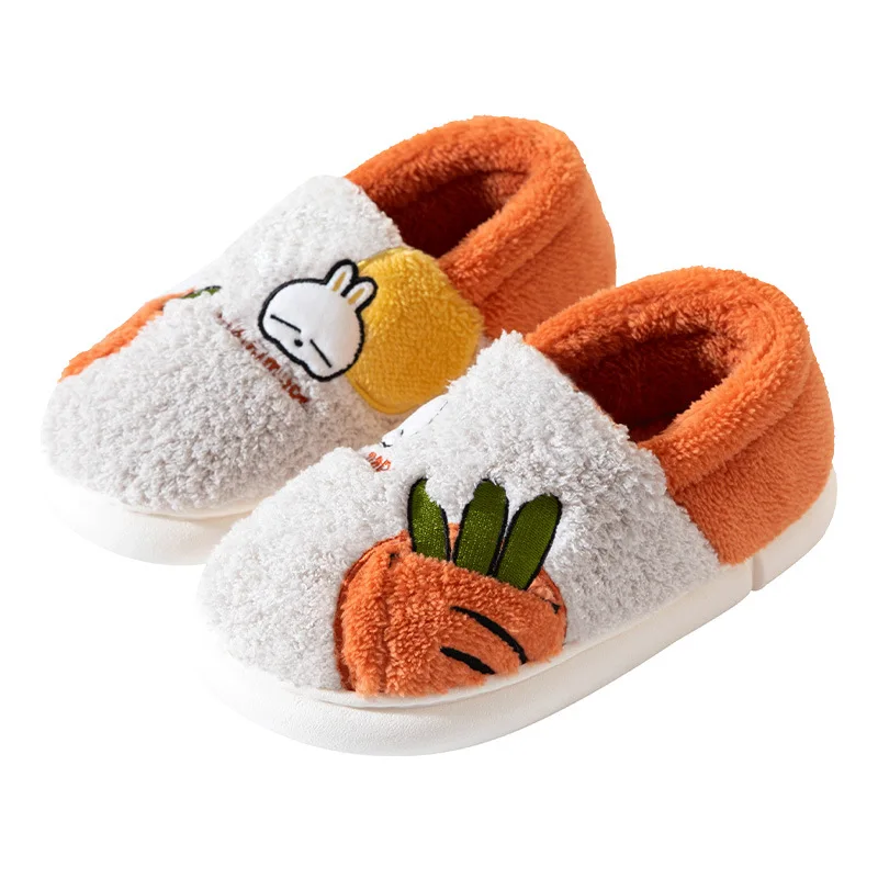 

Women's Winter Cotton Slippers Cute Home Decor Couple Matching Fuzzy Warm Rabbit Ear Slippers Thick Sole Bag Heel Style