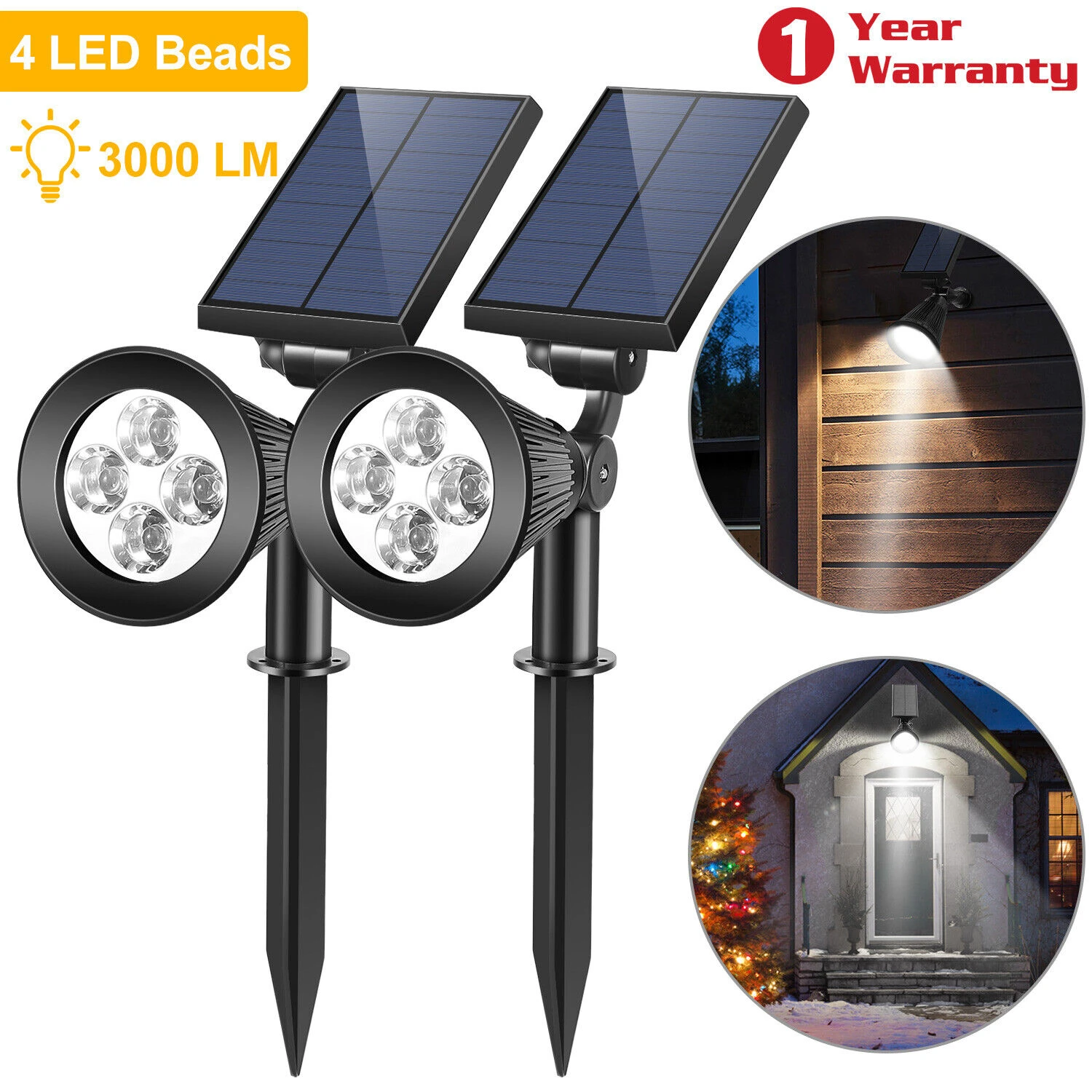 Enhanced Weather-Resistant Design Spotlights for Improved Visibility and Safety - Set of 2 Energy-Efficient Reliable Durable LED