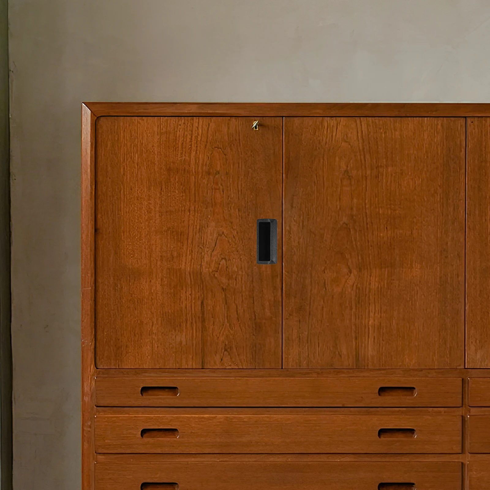 

10pcs Cabinet Door Handles Flush Pull Ring Hidden Recessed Drawer Pulls Plastic Sliding Handle Black Cup Drawer Pulls Invisible