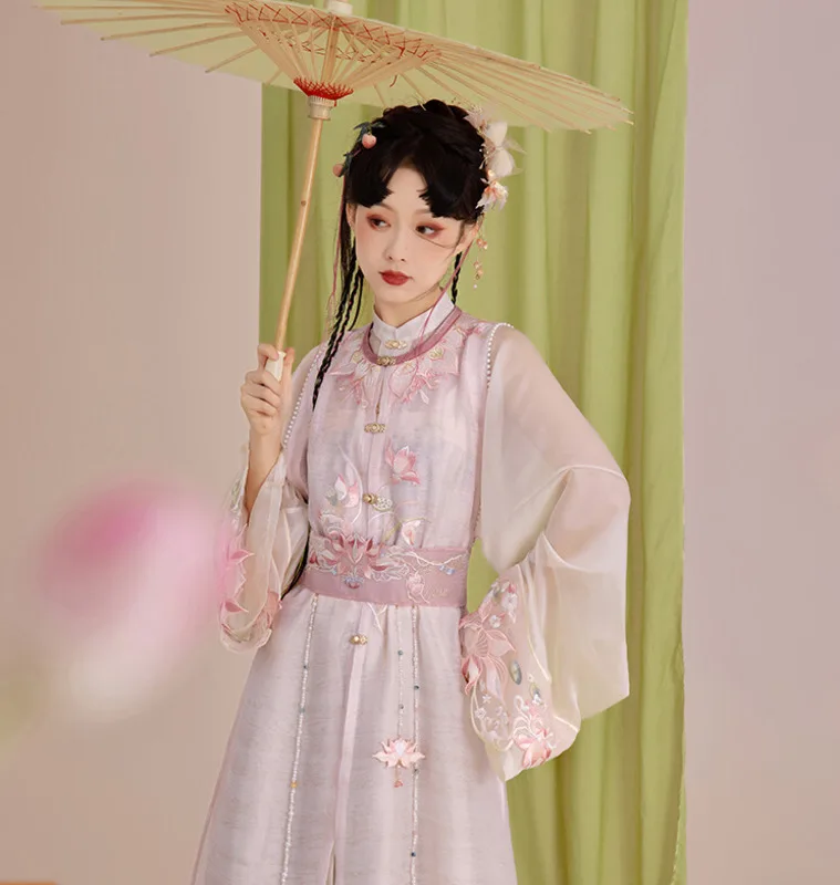 Hanfu Female's Gentle and Elegant Dress 6m Skirt Ancient Traditional Song Dynasty Princess Dance Costume Vintage Fairy Clothing