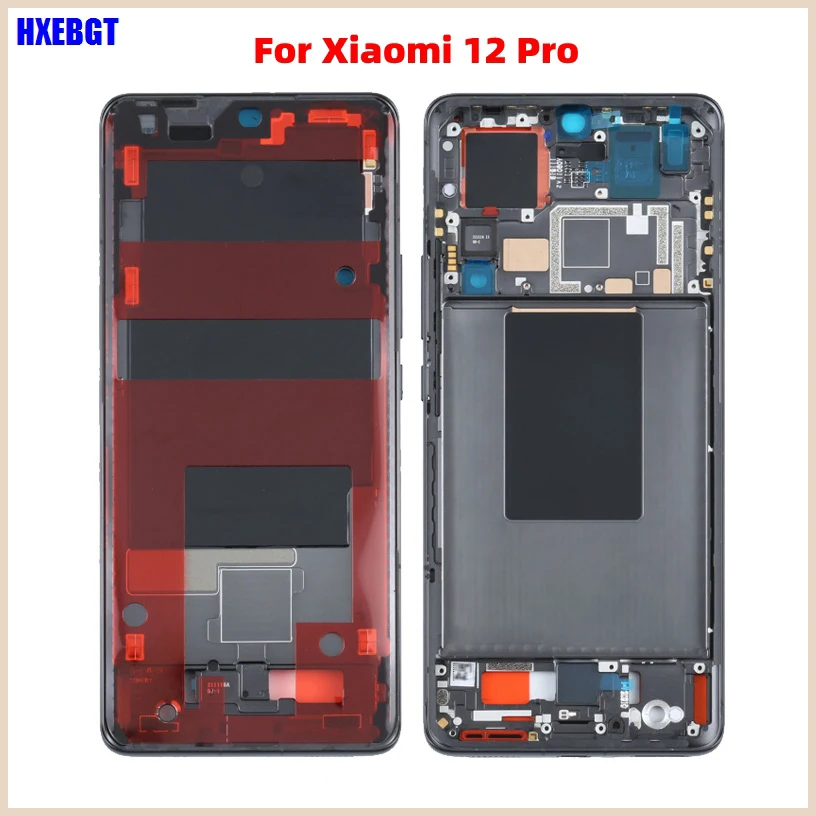 For Xiaomi Mi 12 Pro 12Pro LCD Front Housing Middle Frame Bezel Plate With Power Volume Buttons Smartphone Repair Parts