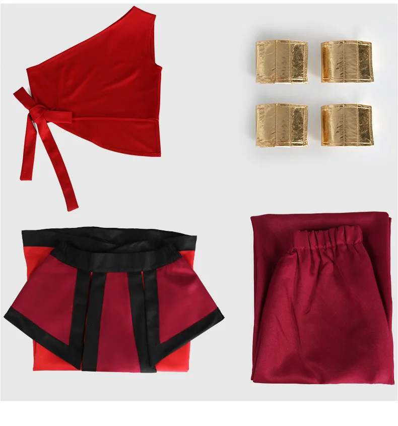 Costume Cosplay de la Nation du enquêter d'Anime Katara Avatar le Dernier maître de l'air, Uniforme Rouge, Vêtements de Carnaval d'Halloween pour Femme Adulte