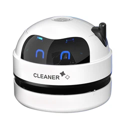 Desk Table Dust Vacuum USB Rechargeable Handheld Vacuum Cleaner with Detachable Nozzle Pet Hair Pencil Crumbs Cleaning Tool