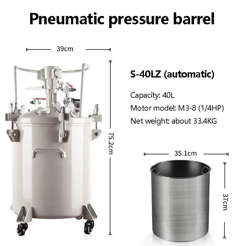 

Gallon Pressure Paint Pot Sprayer Tank With Spray Gun & Hose For Home Exteriors Or Commercial Painting Spraying