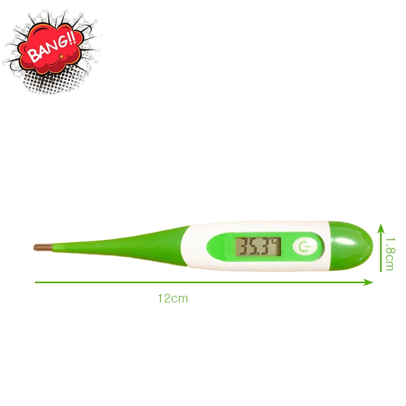 1pcs Thermometer for Fever Digital Basal Body Oral Armpit or Rectal Electronic LCD Display Soft-head Thermometer Household Human