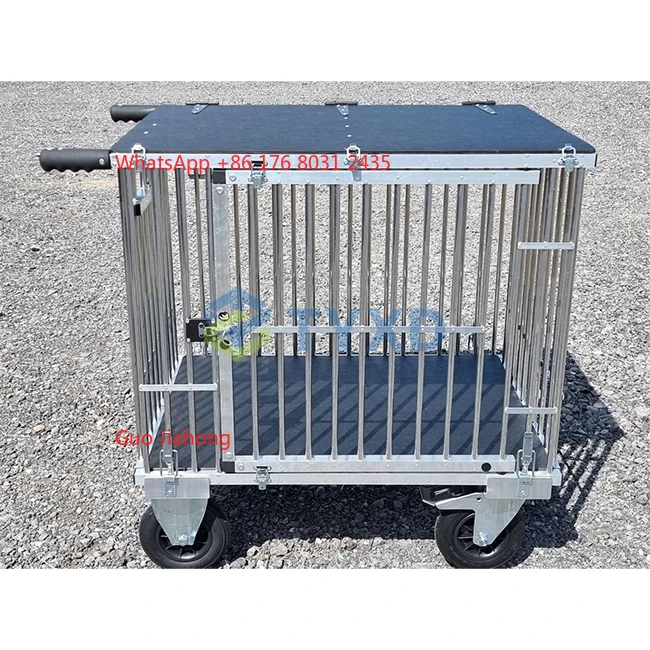 Carrello portatile grande per animali domestici Carrello pieghevole in alluminio per toelettatura cani con chiusura a bottone Elegante motivo animale