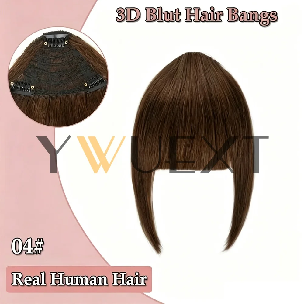 20G Clip-In Bangs Human Hair Pieces Real Natural Staight Hair Bangs Clips in Fringe Bangs Hairpiece 9 Colors Available for Women