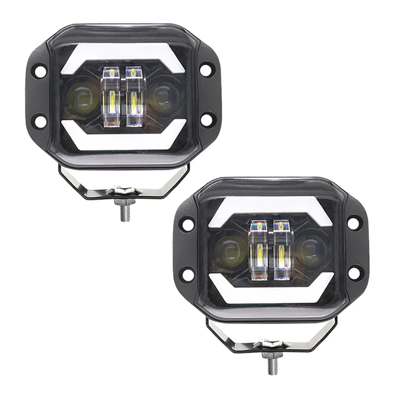 

Reliable-2PCS Car LED Work Lights 5 Inch LED Work Lights Front Bumper Mesh Fog Lights For JEEP Wranglers
