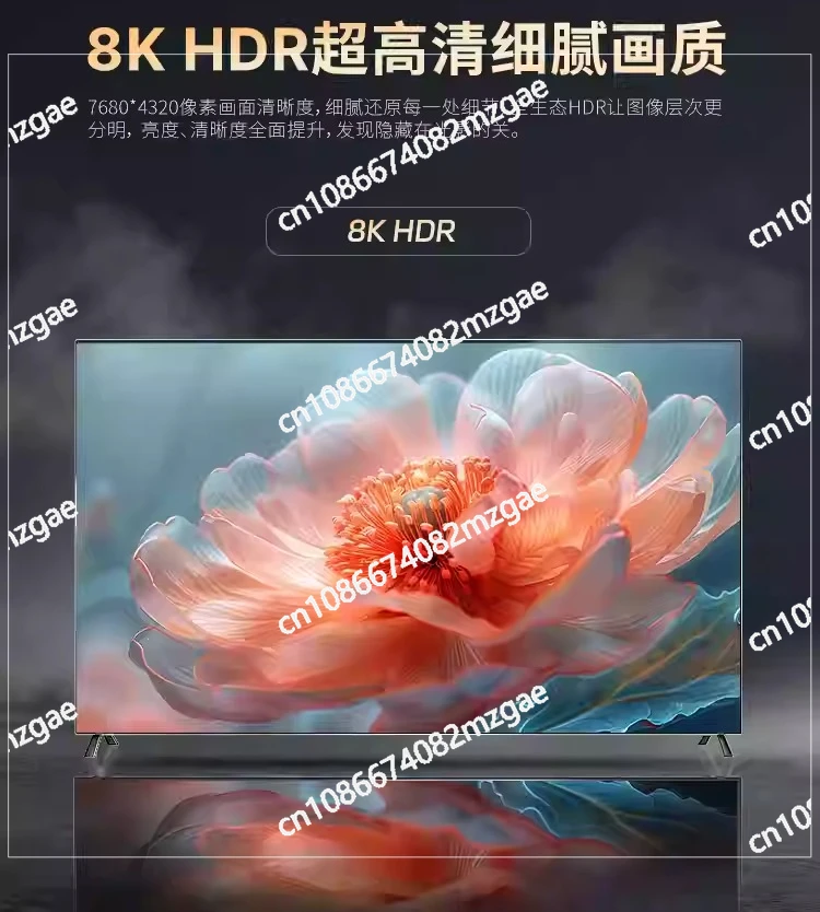 

Frameless Full Screen 50-100Inch TV 120Hz Network Wifi75 Far-Field Voice, 85 HD 4K LCD Display Smart Television