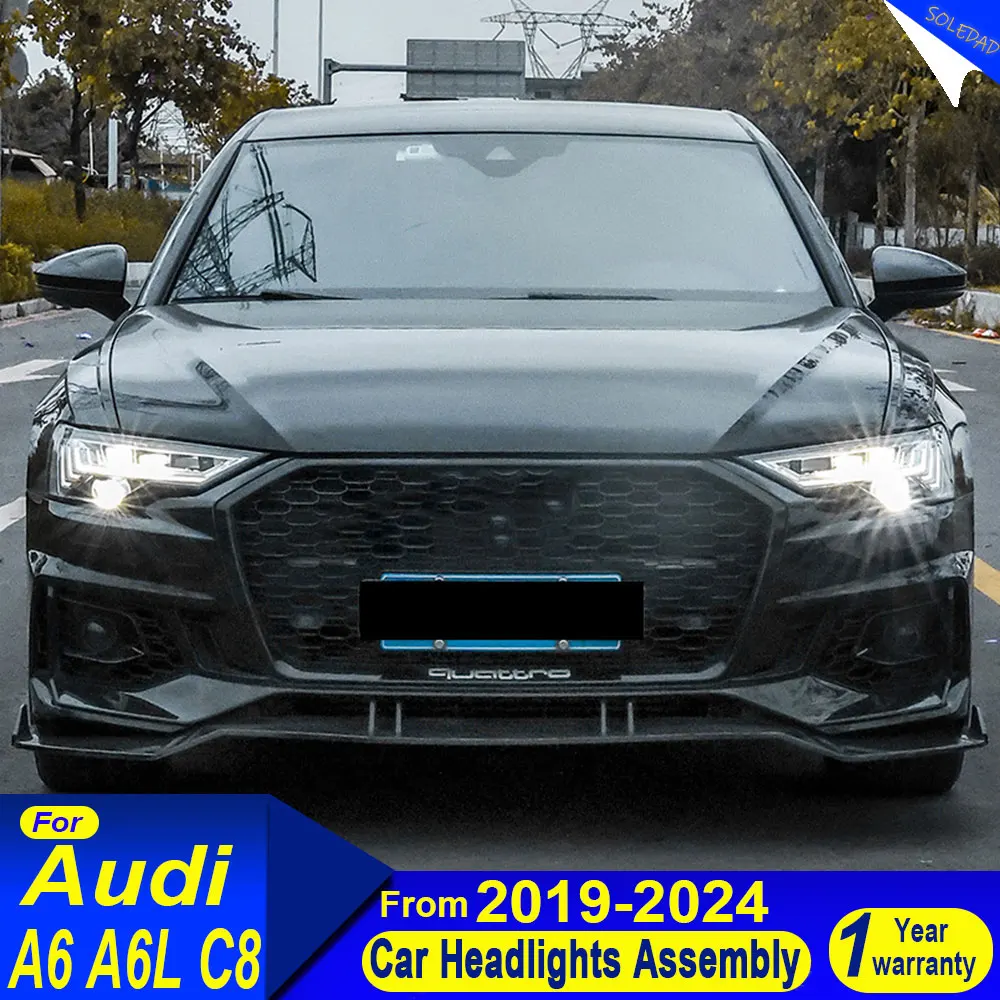 Car Full LED Headlights for Audi A6L C8 2019 2020 2021 2022 2023 2024 matrix style LED DRL Dynamic Signal HeadLamp Accessories