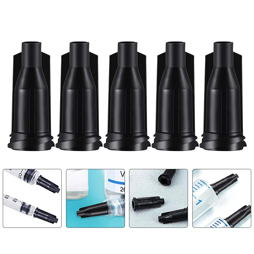 

250pcs Black Syringe Tip Caps Plastic Luer Lock Needle Caps Dispensing Tips Fits Glues Adhesives Storage Sealing Reusable