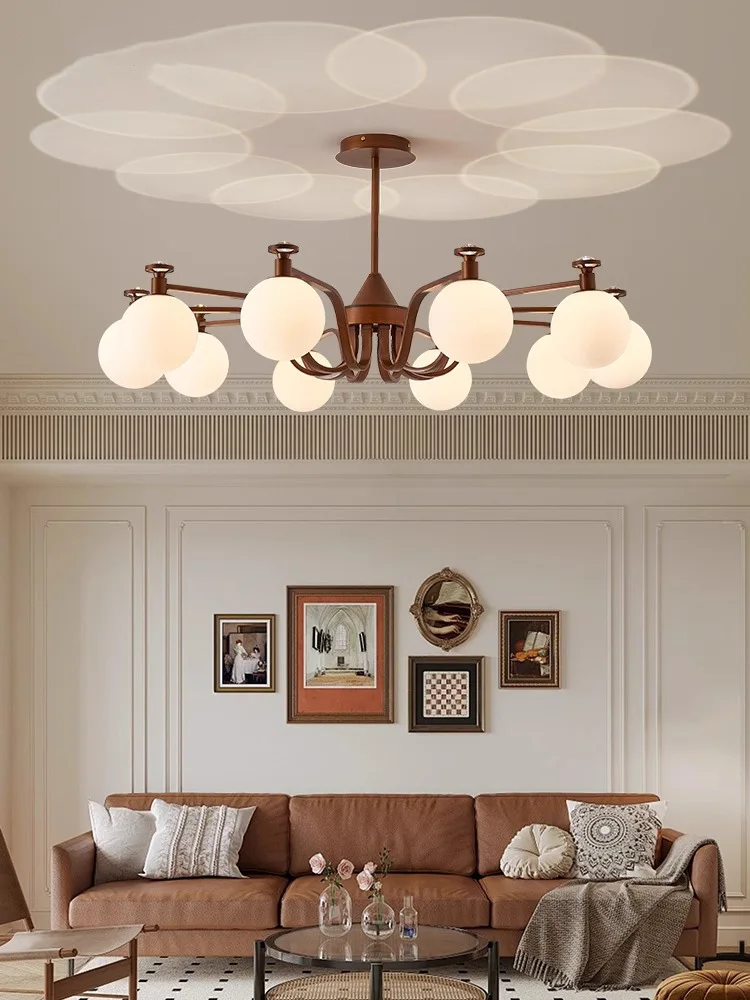 

AiPaiTe Brown Iron Body, Cream Glass Shade, LED Ceiling Pendant for Living Room, Dining Room