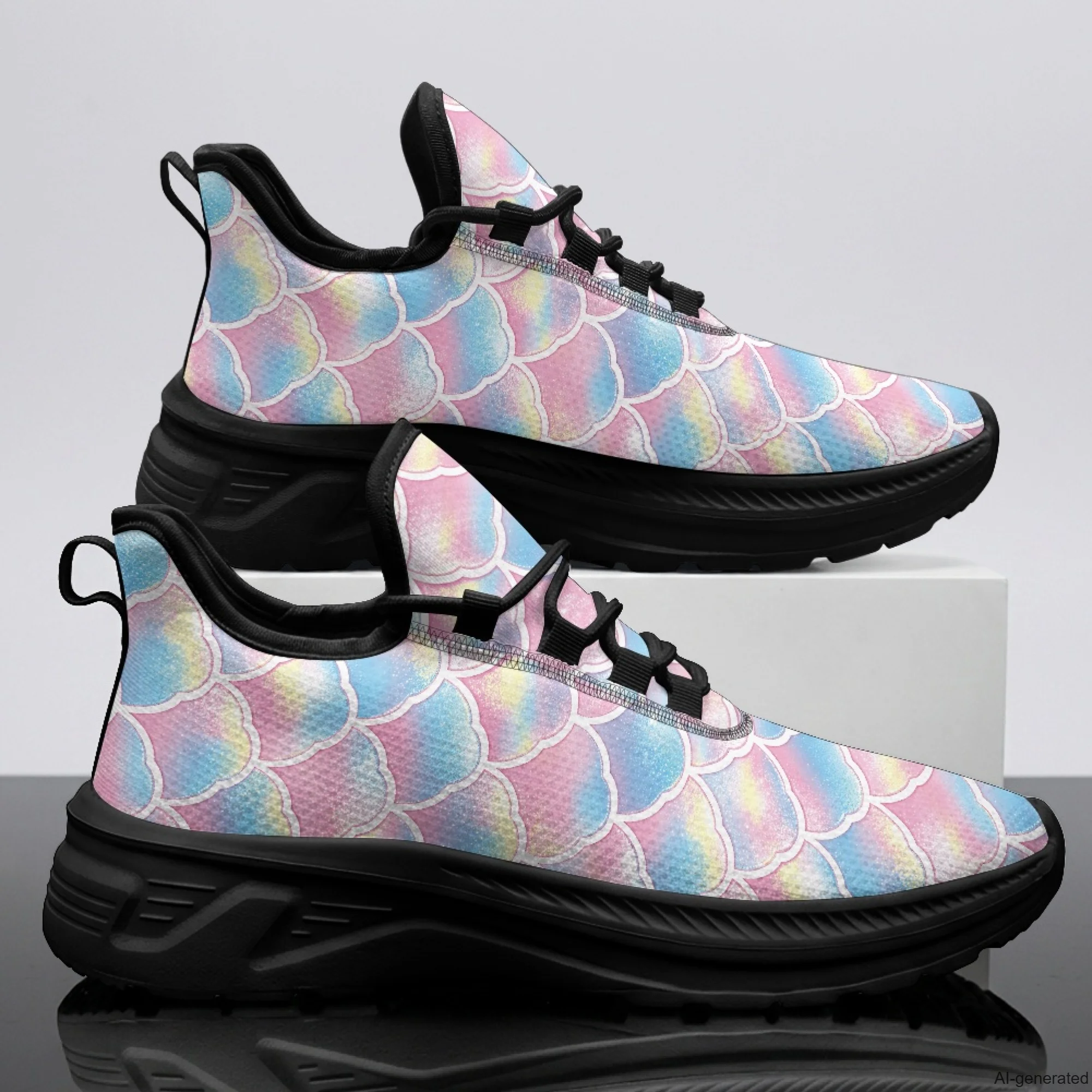 

XIXIRIMIDO Womens Walking Shoes Nurse Shoes Nurse Sneakers Fish Scales Print Tenis Masculino De Corrida Barefoot Shoes 35-48
