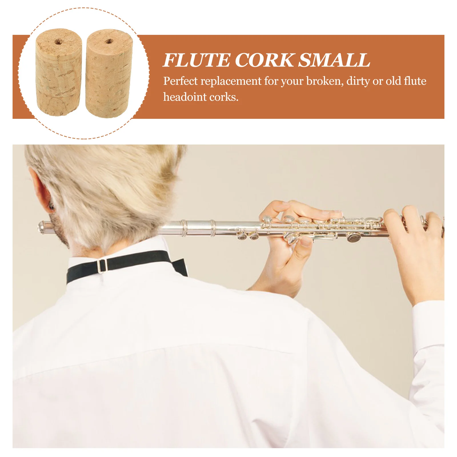 

2Pcs Flute Stopper Corks Soft Cork Replacement Plugs for Musical Instruments Enhance Playing Experience Flute Parts