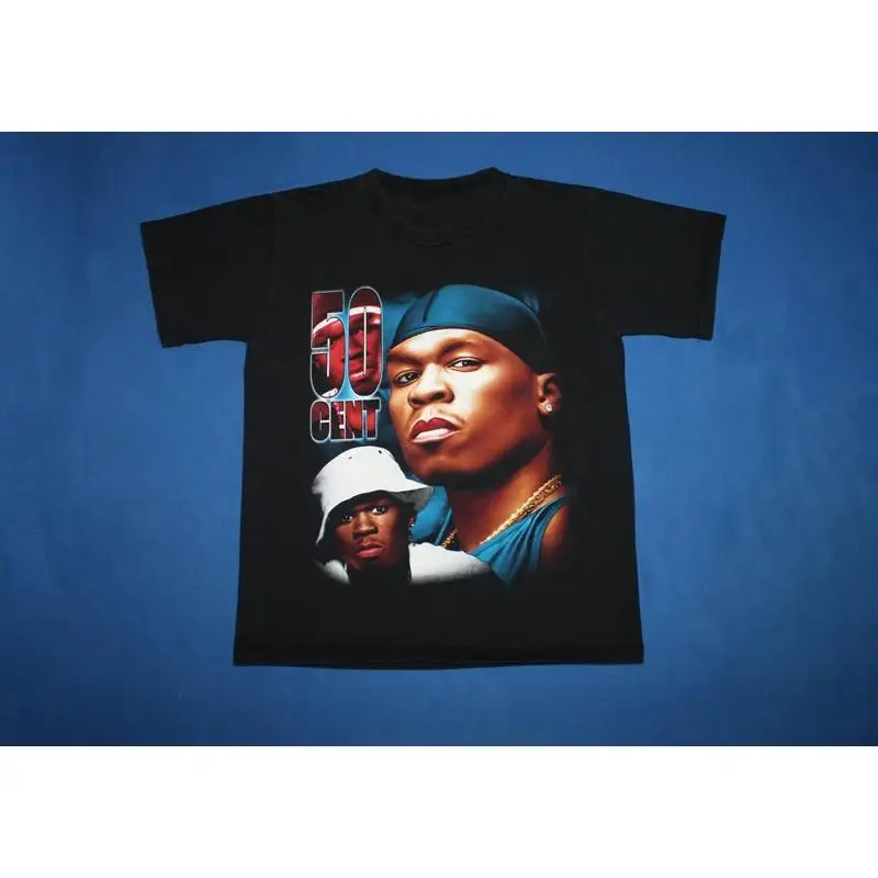 

Хлопковая черная футболка 50 Cent Hip Hop Concert Tour S M L 2345XL