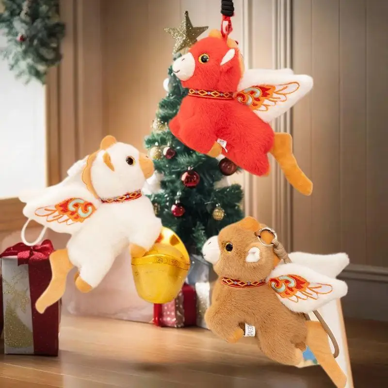 Kawaii الكرتون تحلق المهر المفاتيح أفخم الحصان العام التميمة دمية قلادة ظهره معلقة حلية لطيف السنة الجديدة هدايا الحفلات #3