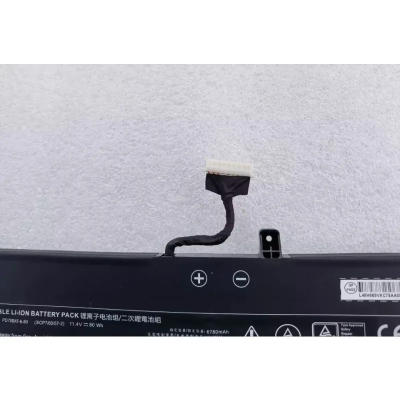 แบตเตอรี่แล็ปท็อป PD70BAT-6-80 11.4V 80Wh 6780mAh สำหรับ Getac 6-87-PD70S-82B00 และ Schenker: XMG Pro 17 E22 คุณภาพสูงใหม่เอี่ยม
