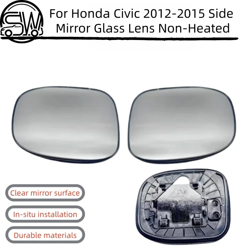 

For Honda Civic 2012-2015 With Turn Signal Lamp Outer Rearview Side Mirror Glass Lens Non-Heated