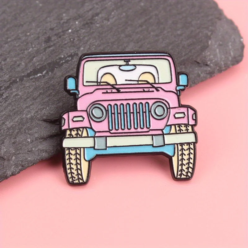 愛らしいピンクのジープ漫画エナメルピン - 擬人化された目を - Women'S Jeep Accessories のレビューと価格