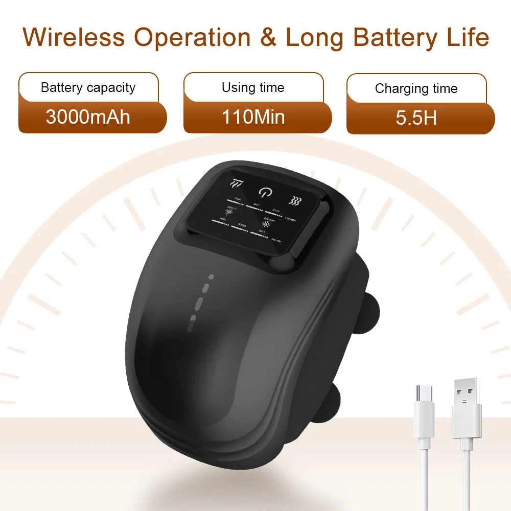Infrared Pain Relief Cordless ABS Material Rechargeable Wireless Heating Joint Relief Body Use Knee Massager