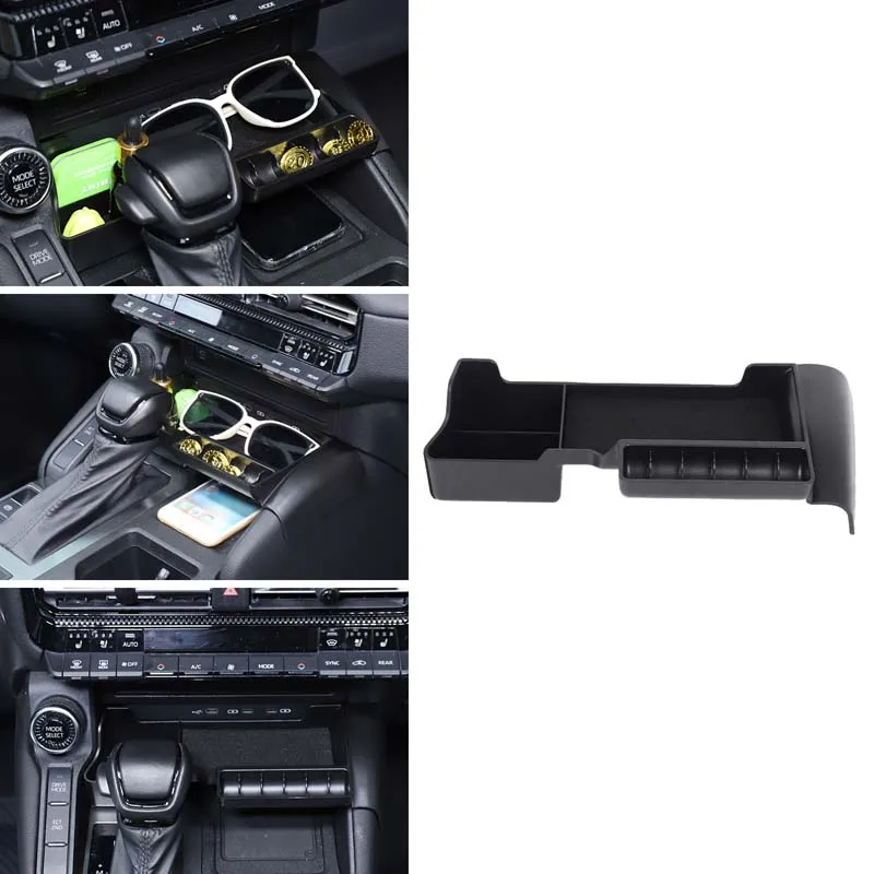 

ABS Black For Toyota Land Cruiser Prado 250 LC250 2024+ Car central control gear front storage box mobile phone tray accessories