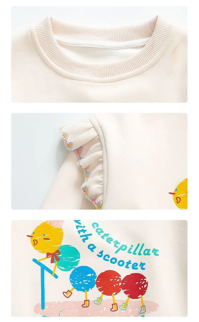 RAISE Herbst Kinder Mädchen 2-teiliges Kleidungsset 2-8 Jahre Mädchen Cartoon-Sweatshirts Anzüge 2026 Lose Lässige Hosen mit Elastischem Bund Outfit – Detail 18