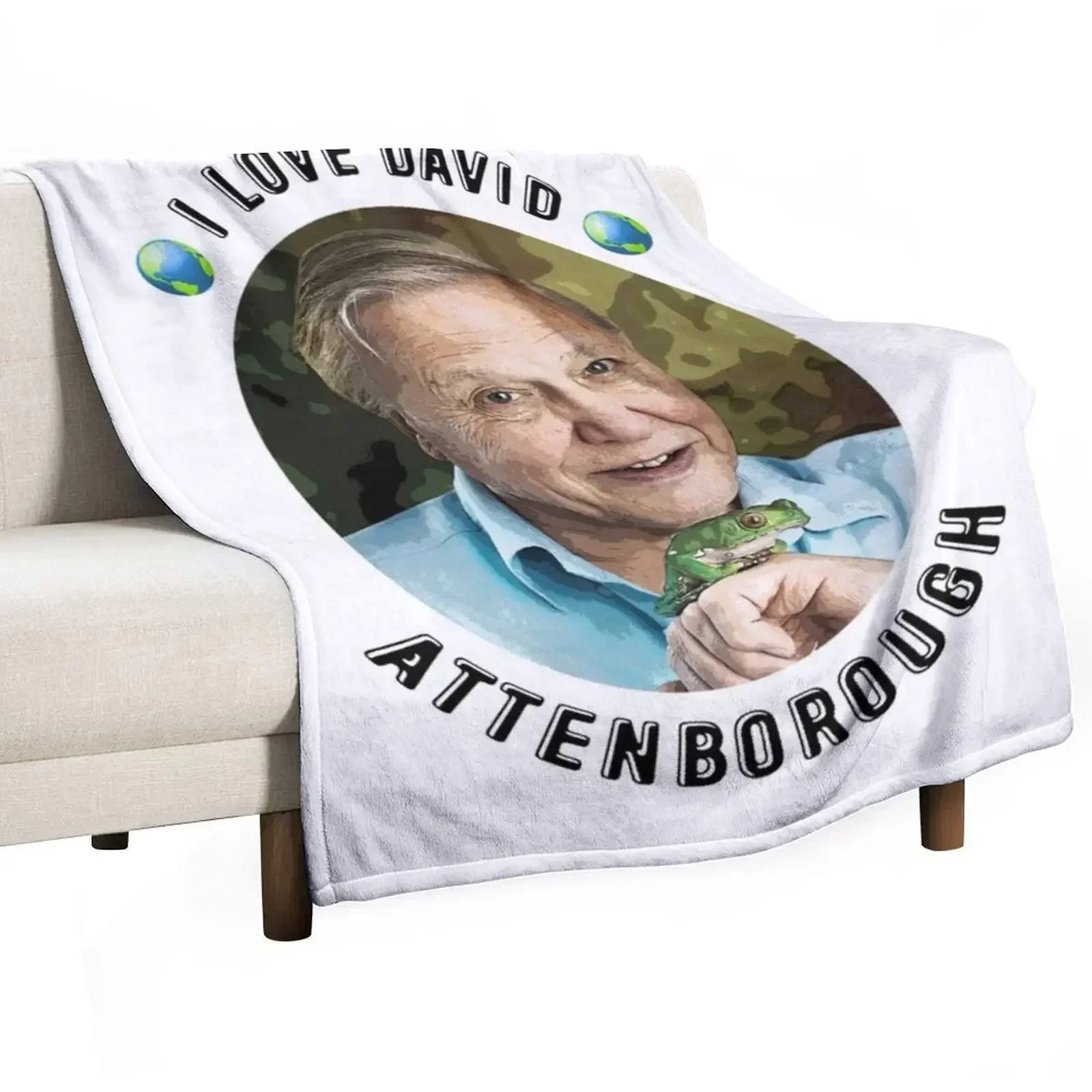 

I Love David Attenborough Throw Blanket wednesday Hairy christmas decoration Soft Big Blankets