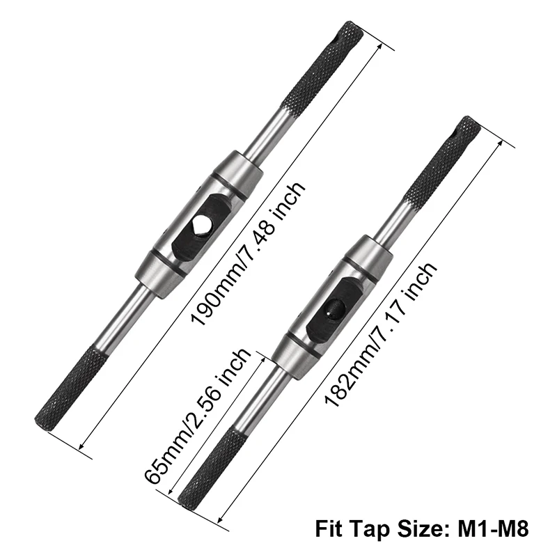 Adjustable Tap Wrench Handle M1-M14 Bar Holder Straight Tapping Wrench Reamer Wrench Taps and Die Set Tapping Tools Hand Tool