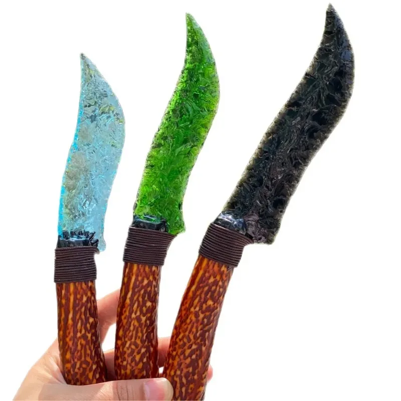 Beating stone tool finished opal obsidian glazed rough stone beating crystal knife ornament not Spring Festival crystal knife
