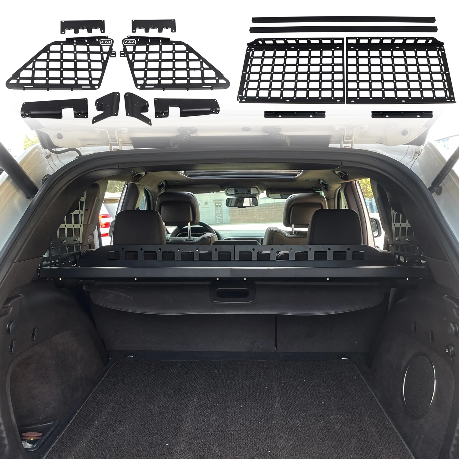 

For Jeep Grand Cherokee WK2 2011-2021 Modular Storage Panel Shelf Modification Storage Panel Rear Trunk Debris Rack Molle Panel