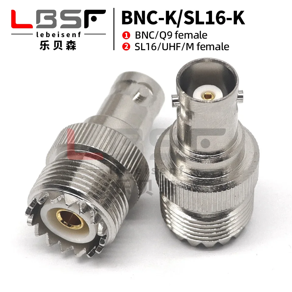 UHF Female to BNC Female RF Connector SL16/BNC-KK M/BNC-KK UHF/BNC-KK Walkie-Talkie Adapter for Electronic Components